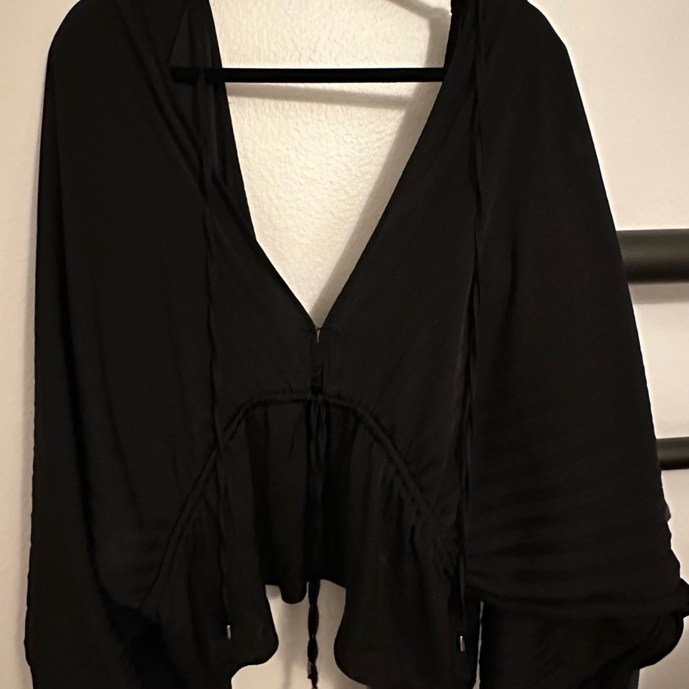 Free People Flowy Black Top